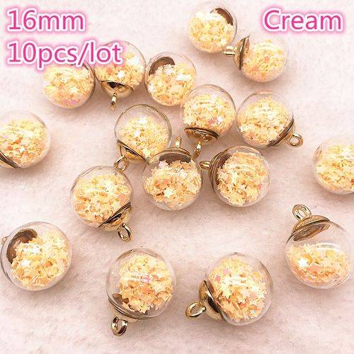 Boule Magique Transparente 16mm, 10 Pièces, Perles En Verre, Pendentif Transparent, Pentagramme, Perles Rondes, Accessoire De Boucle D'oreille