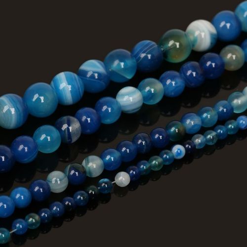 Perles En Pierre Naturelle Cornaline Bleue, 15 Pouces, Perles Rondes Teintées, Taille Au Choix 4/6/8/10mm Pour Bracelet, Bijoux, Vente En Gros