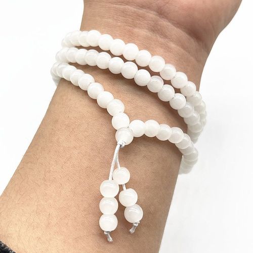 Bracelet Blanc 3 Bobines Pour Femmes, Perles De Verre, Élastique, Bijoux Diy, À La Mode