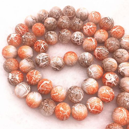Perles Rondes En Verre Rose Orange Et Café, 4/6/8/10mm, Pour La Fabrication De Bijoux, Collier #9, Vente En Gros