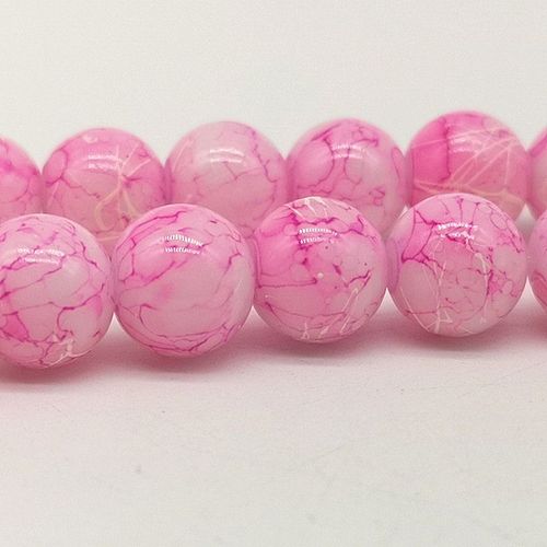 Perles En Verre De Soie Blanche, Vente En Gros, 4/6/8/10mm, Perles D'espacement En Vrac, Breloque Peinte Pour La Fabrication De Bijoux Et Collier #21, Bracelet À Bricoler Soi Même