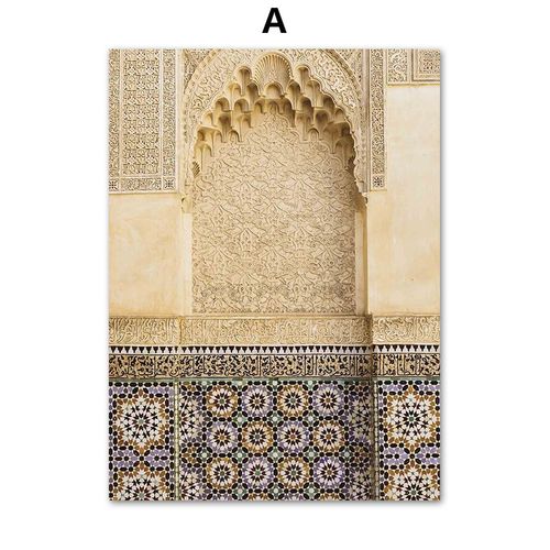 Toile D'art Mural, Thème Arabe Islamique, Porte Du Maroc, Affiches Et Imprimés Nordiques, Photos Murales Pour Décor De Salon Sans Cadre¿40x40cm