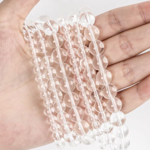 Perles De Cristal Blanc Naturel Premium 6/8/10mm, Rondes Et Brillantes, Pour La Fabrication De Bijoux, Boucles D'oreilles, Bracelet, Collier, Bagues, Diy