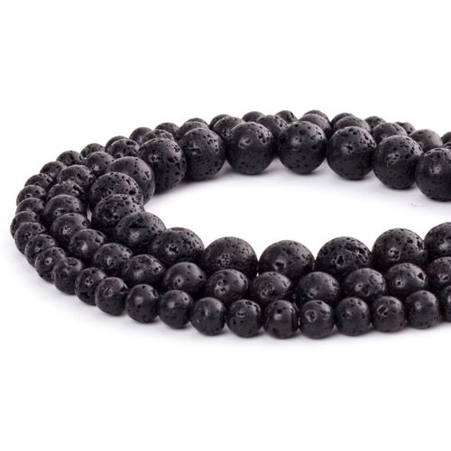 Perles Rondes En Pierre Volcanique Turquoise Naturelle, Amples, Pour Fabrication De Bijoux, 6/8/10mm, Bracelet, Collier