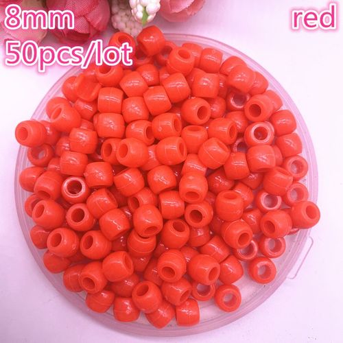 Perles Rondes En Plastique, 8mm, Pour La Fabrication De Bijoux, 50pcs, Bracelet À Bricoler Soi Même