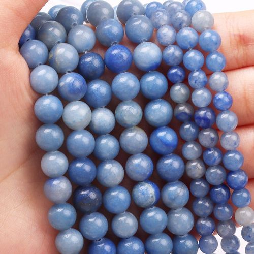 Aventurine Bleue Naturelle, Perles Rondes En Vrac Pour La Fabrication De Bijoux, Fournitures De 6/8/10mm, Espacement De Gemme, Bricolage De Bracelet Et Collier