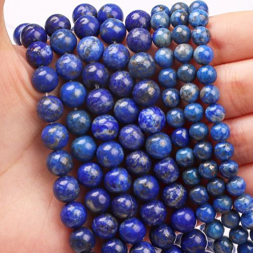 Perles En Pierre Naturelle Lapis Lazuli, Rondes Et Amples, Pour La Fabrication De Bijoux, Fournitures De 6/8/10mm, Espacement De Gemme, Bricolage De Bracelet Et Collier