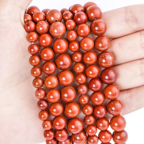 Perles En Pierre De Corail Rouge Naturelle, 6/8/10mm, Pour La Fabrication De Bijoux, Collier, Bracelet, Diy