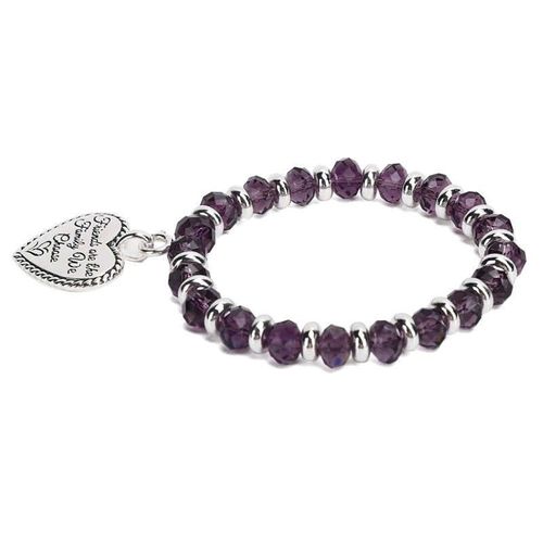 Bracelet De Perles Pour La Fabrication De Bijoux Pour Femmes, Breloque En Alliage, Violet, Élégant, Pendentif En Forme De C?ur