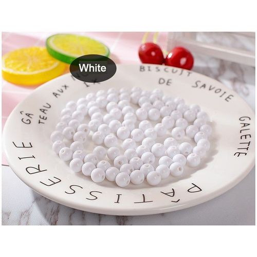Perles Épaisses En Plastique Acrylique De 8mm, Rondes Lisses, Amples, Pour La Fabrication De Bijoux, Bracelet, Résultats De Bijoux, Accessoires De Bricolage