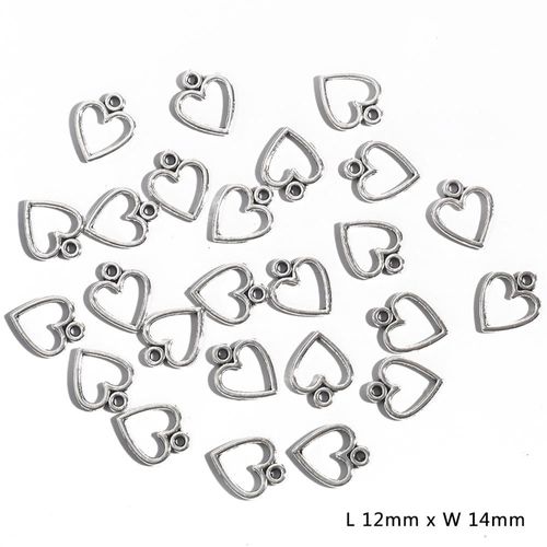Pendentif En Forme De C?ur En Rhodium Tibétain, Pendentif En Perles D'espacement, Rétro Tibétain, 50pcs, Fabrication Bracelet À Bricoler Soi Même, Pendentif Breloques, 10 Bijoux À Bricoler Soi Même