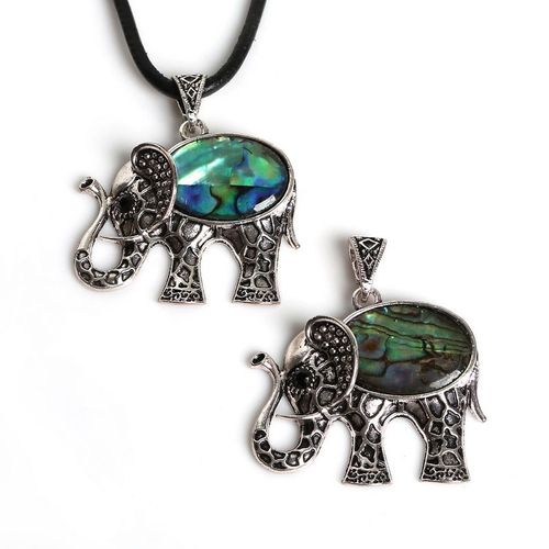 Pendentifs En Pierre Naturelle Plaqué Rhodium, Coquillage D'ormeau, Éléphant, Chams D'animaux, Fabrication De Bijoux