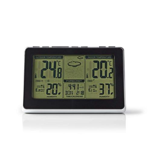 Nedis WEST400BK Station Météo Capteur sans Fil Réveil Prévisions Météorologiques