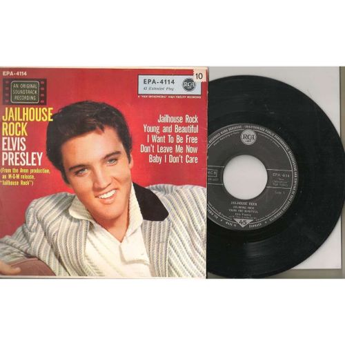 Jailhouse Rock Ep Danemark 1957 Label Noir Rca Epa 4114