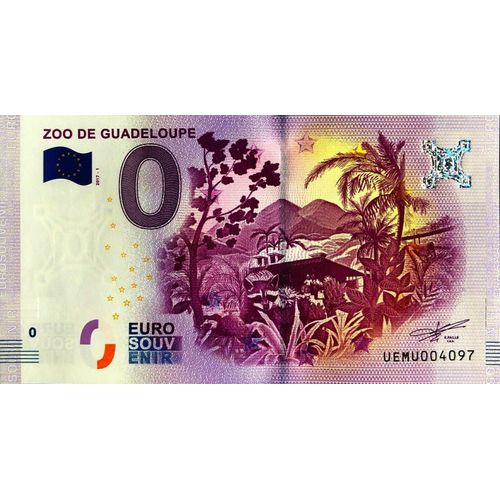 Billet Euro Souvenir Zoo De La Guadeloupe 2017-1 N°1545