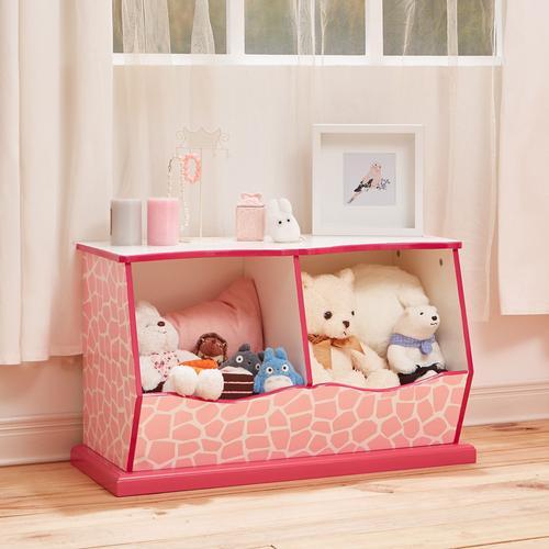 Meuble De Rangement Enfant En Bois Rose Blanche Teamson Kids Td-12474p