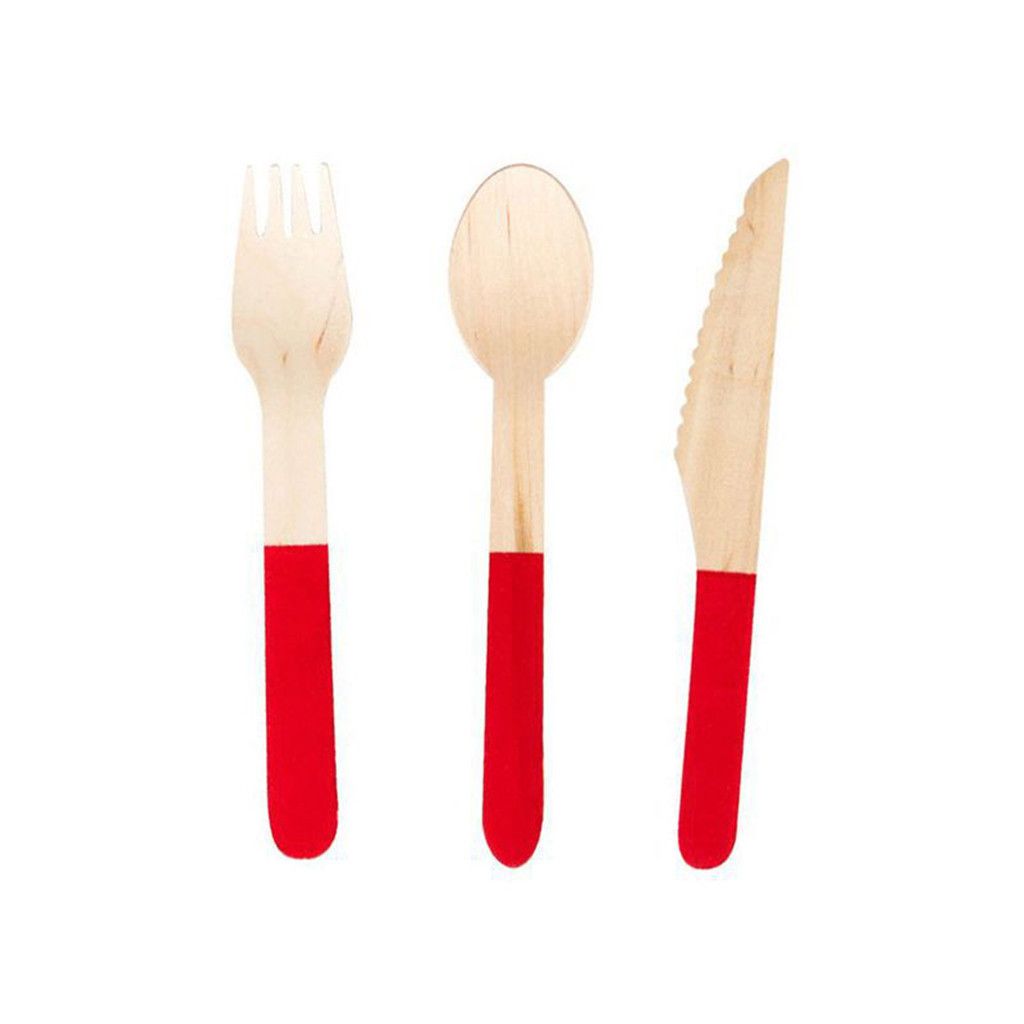 Ensemble De Couverts Portables En Bois Fourchettes Cuillres... - 2