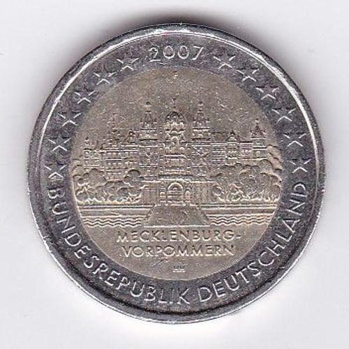 Allemagne 2 Euros 2007 Atelier F Commémorative Mecklenburg-Vorpommern Château De Schwerin