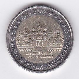 Allemagne 2 Euros 2007 Atelier F Commémorative Mecklenburg-Vorpommern Château De Schwerin