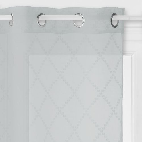 Voilage Design Jacquard Eté Indien - 140 X 240 Cm - Gris