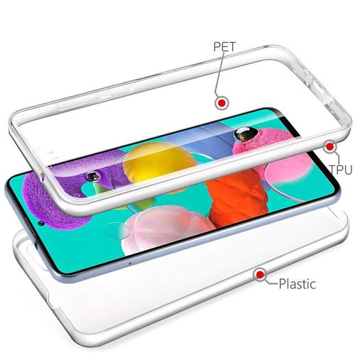 Coque Avant Et Arrière Silicone Pour Samsung Galaxy A51 6.5" 360° Protection Intégrale - Transparent + Stylet