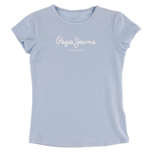 T-Shirt En Coton Hana Logo Irisé Bleu Clair