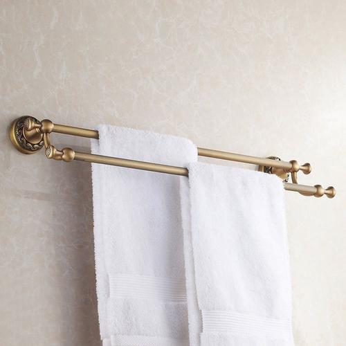 Serviettes de bain en laiton antique double barre 60cm double rail pendentif mural