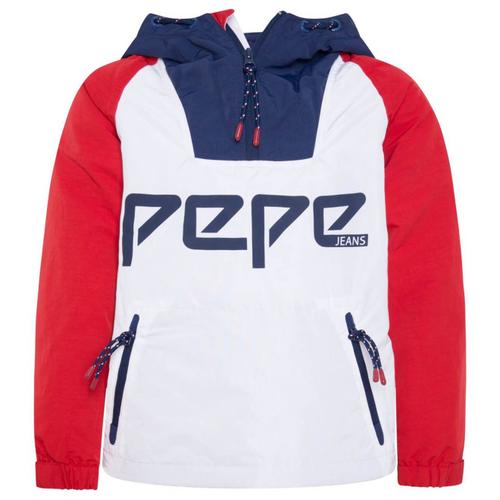 Parka À Enfiler Logo Pepe Blanc/Rouge/Bleu