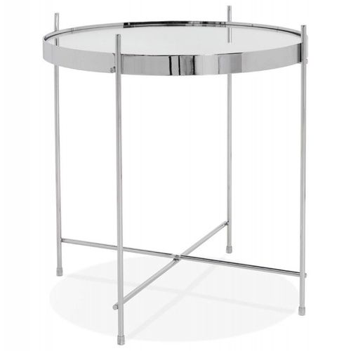 Table D'appoint Ronde Pliable "Minois" 45cm Argent