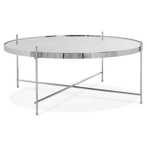 Paris Prix - Table Basse Design En Verre "Rona" 83cm Chromé