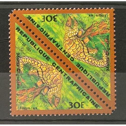 République Centrafricaine, Timbres-Poste De Taxe Y & T N° 15, 1985 - Pangolin