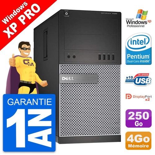 PC Tour Dell Optiplex 7020 Intel G3220 RAM 4Go Disque Dur 250Go Windows XP