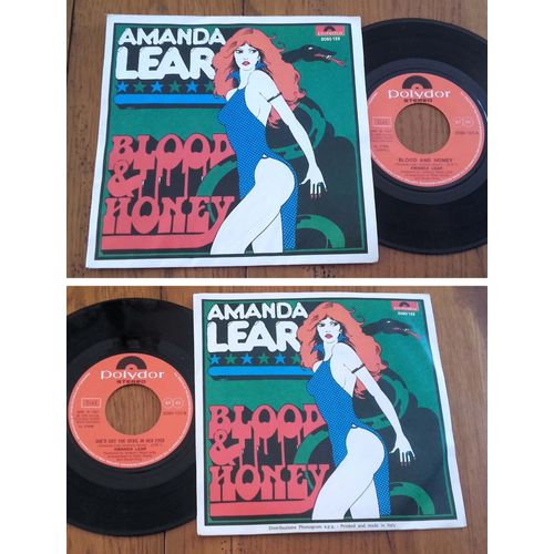 Vinyle Sp 45t 7" Amanda Lear " Blood & Honey " 2 Titres Italy 1976