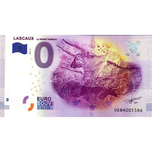 24 Lascaux Le Grand Taureau, 2016, Billet 0  Souvenir N° 5273