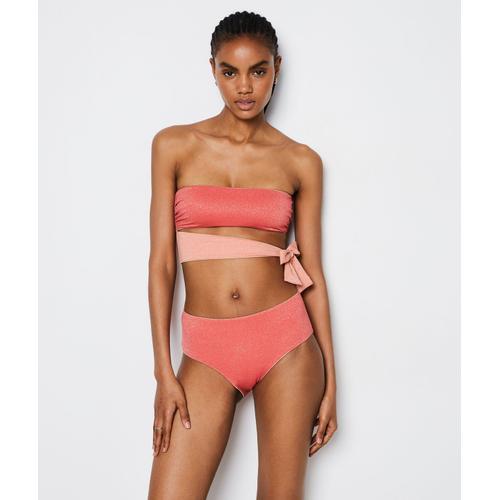 Culotte Bikini Taille Haute Bas De Maillot Pailleté - Boreal - 42 - Orange - Femme - Etam