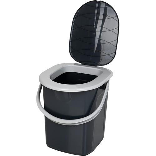 Eco Anthracite - Home Essential 100% Plastique Recyclé Pp, Écologique, Toilettes De Camping Mobile 22 Litres Avec Capacité De Charge Maximale Jusqu'à 120 Kg, Écologique Anthracite, Taille Unique