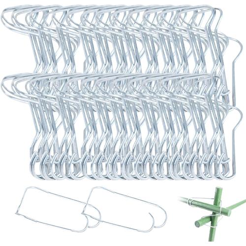 Comme Montré Clips De Jardin, Clips De Support Des Plantes Pour Jardin 50pcs Clips De Plante, Supports De Plante En Métal Aux Puces, Clips De Treillis Réutilisables, Connecteurs De Jardin À La