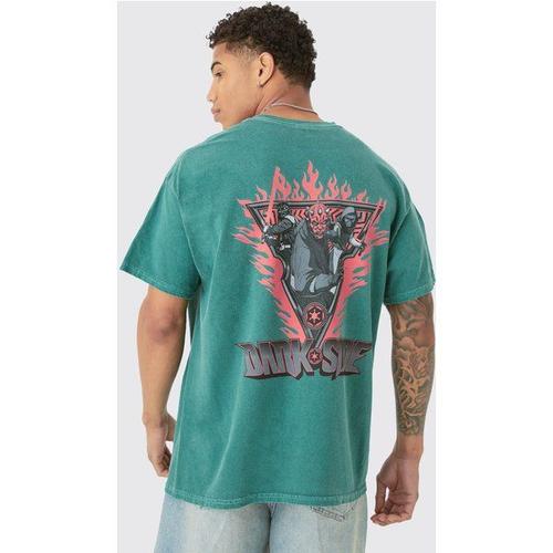 Oversized Star Wars Wash License T-Shirt Homme - Vert - M, Vert