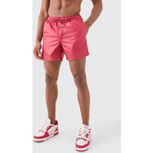 Mid Length High Shine Swim Short Homme - Rouge - Xl, Rouge