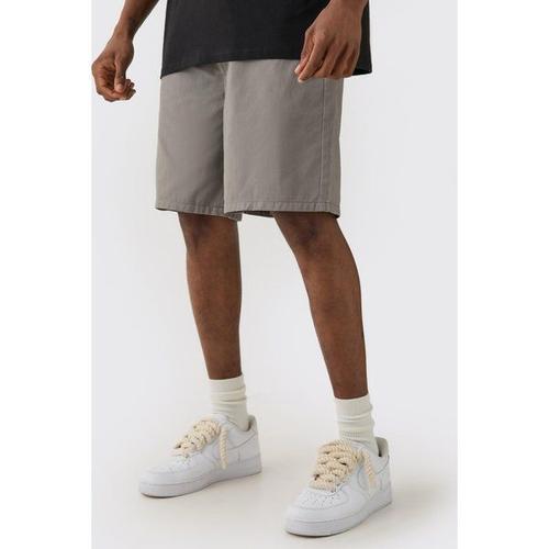 Tall Fixed Waist Grey Relaxed Fit Short Shorts Homme - Gris - 34, Gris