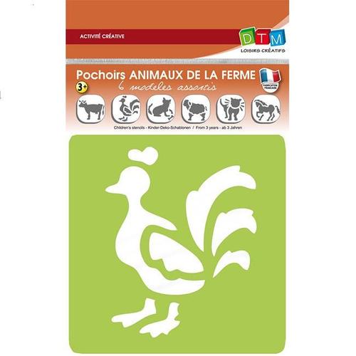 6 Pochoirs Enfants "Les Animaux De La Ferme"