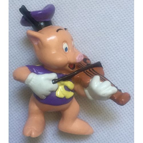 Figurine Cochon Jouant Du Violon, Les Trois Petits Cochons, Walt Disney, Dessin Animé, Animation