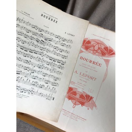 A. Lefort Bourrée Pour Violon Et Piano Partition Éditions Leduc