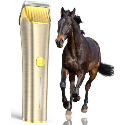 , tondeuse sans fil pour chevaux professionnelle silencieuse robustes à 2 vitesses à faible bruit, Conçu pour les chevauxs à poils longs/épais