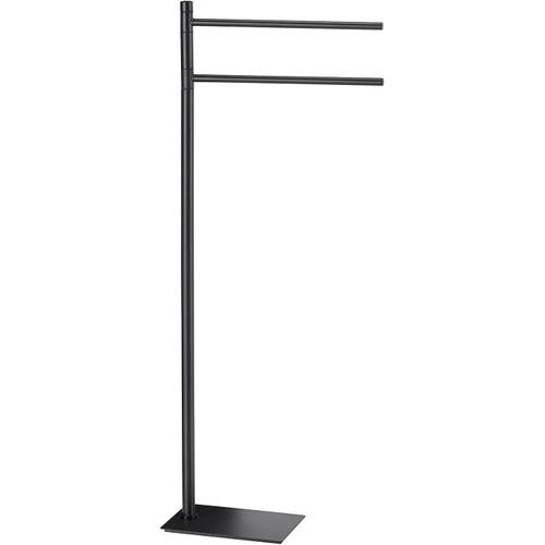 Noir G-Seul Lampadaire Noir avec Finition Blanche, Dimensions 83,3 x 34 x 14 cm, Porte-Serviettes de Sol en Acier Inoxydable et chromé, Bouton de 4 mm Inclus, métal, Unique