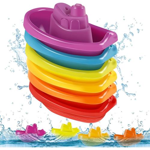 Jouets De Bain Pour Bébé De 6 À 12 À 18 Mois, Empilables Flottants Pour Tout-Petits, Lot De 6