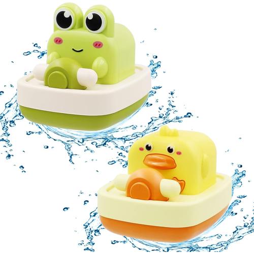 C Jeux De Bain Bébé, 2 Pièces Jouets De Bain Enfant, Jeu De Bain 1 2 3 4 Ans, Animaux Jouets Flottants 12 18 Mois Jouets Pour Le Bain Piscine Pour Garcon Fille Canard Grenouille