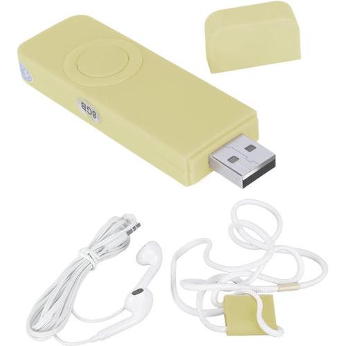 Lecteur MP3, Lecteur MP3 Numérique Portable sans Perte De 64 Go, Livre électronique pour écouter des Romans, Mini Lecteur pour Clé USB(Jaune)