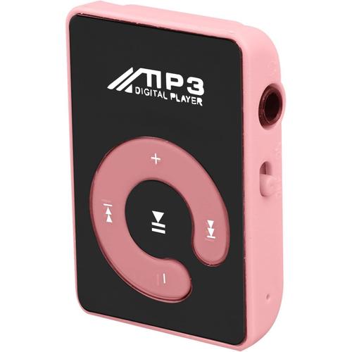 Mini Mirror Clip Usb Digital Mp3 Music Player Support 8 Go SD Tf Card Rose