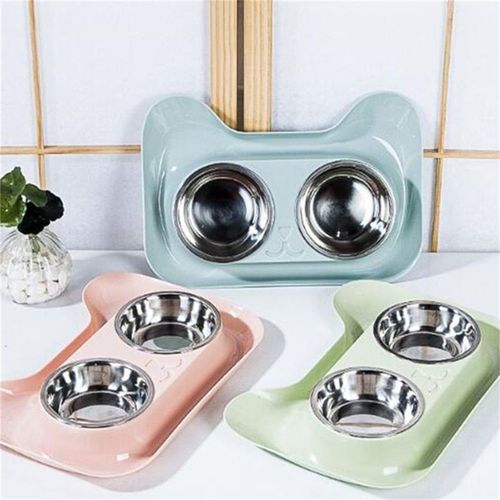 1pc Durable Double Bol Chat Nourriture Bol En Acier Inoxydable Chat Riz Bol Chien Bol Étanche Anti-Dérapant Animal Alimentation Bol